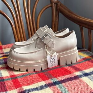 Ash Nori Women's Beige Platform Loafers